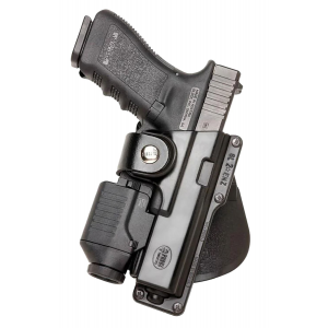 Fobus GLT17 Active Retention Tactical OWB Black Polymer Belt Fits Glock 17/22/31 w/Tactical Light or Laser Right Hand