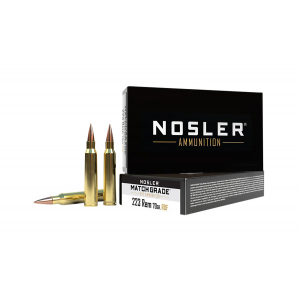 NOSLER 60130 Match Grade Rdf 223 Rem 70 Gr Rdf Hollow Point Boat Tail 20 Per Box/ 40 Cs