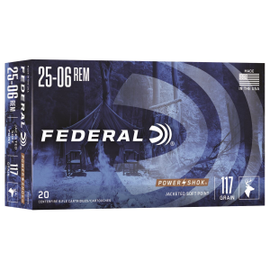 FEDERAL 2506bs Power-shok 25-06rem 117gr Jacketed Soft Point 20 Per Box/10 Case Centerfire, Rifle Ammunition