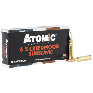 ATOMIC Ammunition 00482 Rifle Subsonic 6.5 Creedmoor 129 Gr Jacket Hollow Point 20 Per Box/ 10 Cs