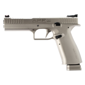 American Precision Firearms Strike One, Ergal Pro, Semi-auto, Striker Fired, Full Size, Aluminum Frame Pistol, 9MM, 5 in Barrel, No Manual Safety, Matte Finish, Silver, Fiber Optic Front Sight with Ad - American Precision Arms