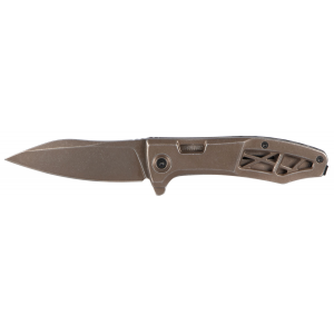 Kershaw 3475 Boilermaker 3.30 in Folding Drop Point Plain Brown Stonewashed PVD 8Cr13MoV SS Blade Brown Stonewashed PVD Stainless Steel Handle Includes Pocket Clip