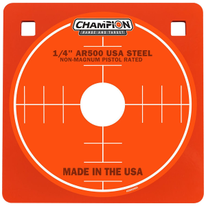 Champion Targets 44909 Center Mass 8 in Pistol Gray AR500 Steel Square 0.25 in Thick Hanging