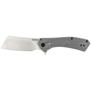 Kershaw 3445 Static 2.90 in Folding Cleaver Plain Satin 8Cr13MoV SS Blade Gray PVD Stainless Steel Handle Includes Pocket Clip
