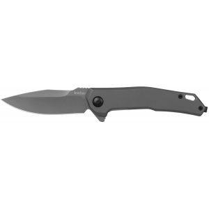 Kershaw 5570 Helitack 3.26 in Flipper Drop Point Plain Gray PVD Coated 8Cr13MoV SS Blade, Gray PVD Stainless Steel Handle