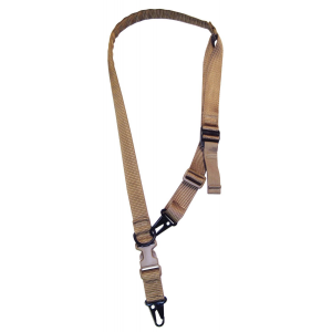 Tacshield T6030CY Warrior 2-in-1 Sling made of Coyote Webbing with HK Snap Hook & Padded Fast Adjust Design for Rifle/Shotgun