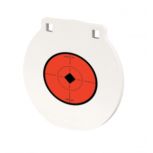 Birchwood Casey RND8 Round Steel Target Plate 8 in Centerfire Rifle/Handgun Target Black/Red/White NM500 Steel Hanging