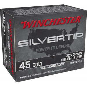 Winchester Ammo W45CST Silvertip 45 Colt 225 gr Jacket Hollow Point 20 Per Box/ 10 Case