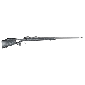 CHRISTENSEN Arms Ca10269815321 Summit Ti 28 Nosler 3+1 26in Carbon Fiber/threaded Barrel, Natural Titanium, Black With Gray Webbing Thumbhole Stock
