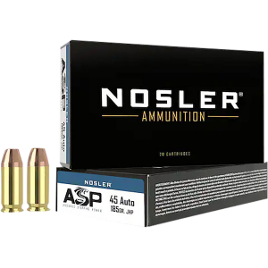 NOSLER 51271 Assured Stopping Power Handgun 45 Acp 185 Gr Jacket Hollow Point 50 Per Box/ 10 Cs