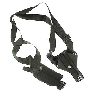Uncle Mike's 85041 Scoped Vertical Shoulder Holster Shoulder Size 04 Black Cordura Harness Fits Med/Lg Revolver 7-8.5 in Barrel