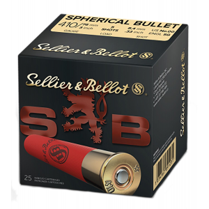 Sellier & Bellot SB410B Hunting 410 Gauge 3 in 5 Pellets 5/8 oz Spherical 00 Buck Shot 25 Bx/ 20 Case