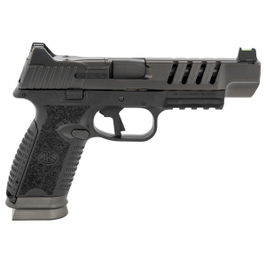 FN 66100843 509 LS Edge 9mm Luger 17+1 5 Black Steel BBL, Graphite PVD Lightening Cut/Optic Cut/Serr Steel Slide, Matte Black Polymer Frame w/Pic Rail, Black Interchangeable Backstrap Grip,Pistol