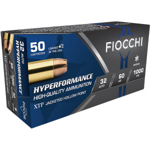 FIOCCHI 32xtp Hyperformance 32 Acp 60 Gr Hornady Xtp Hollow Point 50 Per Box/ 10 Cs