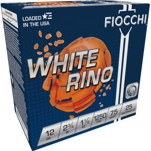 FIOCCHI 12wrno75 Exacta Target White Rino Target 12gauge 2.75 In 1 1/8oz 7.5shot 25 Per Box/10 Case, Shotgun Shells