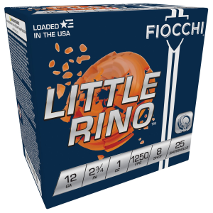 FIOCCHI 12tx8 Exacta Target Little Rino 12gauge 2.75 In 1oz 8shot 25 Per Box/10 Case, Shotgun Shells
