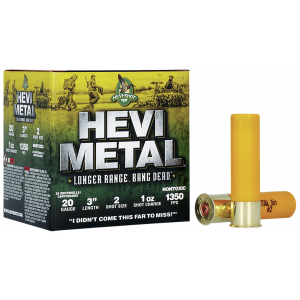 HEVI-METAL Hs39002 HEVI-METAL Longer Range 20 Gauge 3 In 1 Oz 2 Shot 25 Per Box/ 10 Cs