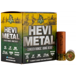 HEVI-METAL Hs38088 HEVI-METAL Longer Range 12 Gauge 3 In 1 1/4 Oz Bb Shot 25 Per Box/ 10 Cs