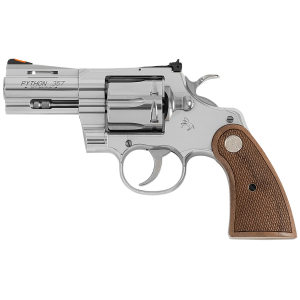 Colt Mfg PYTHONSP2WCTS Python 357 Mag/38 Special 6 Shot 2.50 in Stainless Recessed Target/Vent Rib Barrel, Stainless Cylinder & Frame, Walnut w/Colt Medallion Grip