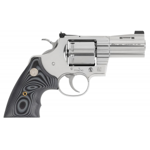 Colt Mfg PYTHONSP3NS Python Combat Elite 357 Mag 6 Shot, 3 in Stainless Barrel, Cylinder & Frame, Black G10 Grip