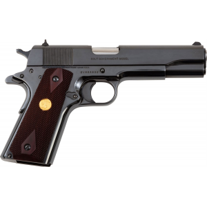 Colt O1911C-RB 1911 Government 45 ACP 5 in 7+1 Royal Blue Polished Blued Steel Slide Wood Grip