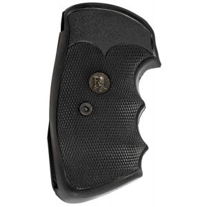 Pachmayr 02529 Gripper Professional Grip Checkered Black Rubber with Finger Grooves for Colt Python\t Trooper
