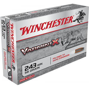 WINCHESTER Ammo X243p Varmint X 243 Win 58 Gr Polymer Tip Rapid Expansion 20 Per Box/ 10 Case