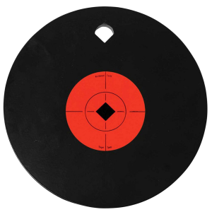 Birchwood Casey 47614 World of Targets Single Hole 10 in Pistol/Rifle Black/Orange AR500 Steel Circle w/Crosshair & Diamond 0.38 in Thick Hanging