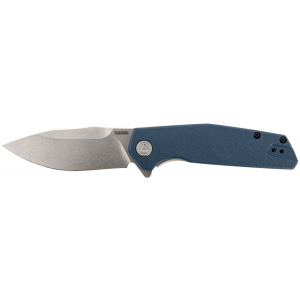 Kershaw 2036 Lucid 3.20 in Folding Clip Point Plain Stonewashed 8Cr13MoV SS Blade/Blue/Stonewashed Glass Filled Nylon/SS Handle Includes Pocket Clip