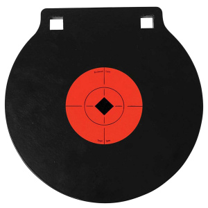 Birchwood Casey 47615 World of Targets Double Hole 10 in Pistol/Rifle Black/Orange AR500 Steel Circle w/Crosshair & Diamond 0.38 in Thick Hanging