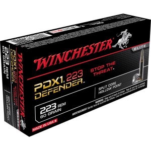 Winchester Ammo S223RPDB PDX1 Defender 223 Rem 60 gr Split Core Hollow Point 20 Per Box/ 10 Case - Winchester
