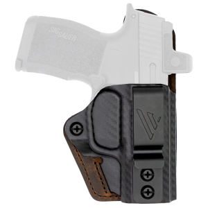 Versacarry Compound Custom Holster, Inside Waistband Holster, Right Hand, Fits S&W Shield EZ, Distressed Leather and Polymer, Brown 1CC26-21SHDEZ