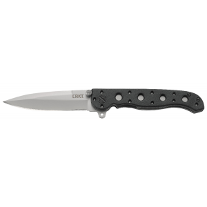 CRKT M1601Z M16 01Z 3.13 in Folding Spear Point Plain Bead Blasted 8Cr13MoV SS Blade/Black 2Cr13 SS/GRN Handle Includes Pocket Clip - Columbia River