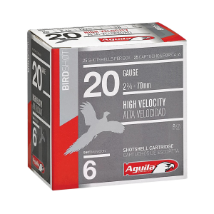 AGUILA 1chb2006 Birdshot High Velocity 20 Gauge 2.75 In 1 Oz 6 Shot 25 Per Box/ 10 Cs