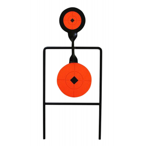 Birchwood Casey 46344 World of Targets Super Double Mag Spinner 4.50 in/6 in Handgun Black/Orange Steel Circle w/Crosshair & Diamond 0.37 in Thick Standing