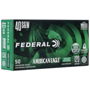 FEDERAL Ae40lf1 American Eagle Indoor Range Training 40 S&w 120 Gr Lead Free Irt 50 Per Box/ 10 Cs