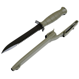 Glock KF039181 Field 7 in Fixed Clip Point Plain/Saw Black High Carbon Steel Blade Battle Field Green Textured Trimond Polymer Handle Features Clamshell Packaging