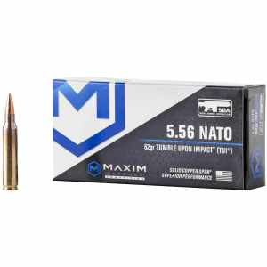 MAXIM Defense Sba Short Barrel Ammunition Mxm-49001, 556nato, 62 Grain