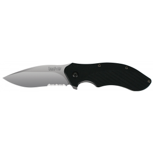 Kershaw 1605ST Clash 3.10 in Folding Drop Point Part Serrated Bead Blasted 8Cr13MoV SS Blade Black Glass-Filled Nylon Handle Includes Pocket Clip