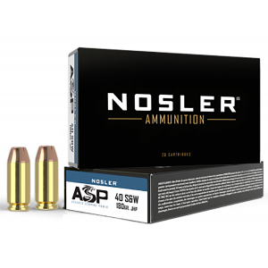 NOSLER 51212 Assured Stopping Power Handgun 40 S&w 180 Gr Jacket Hollow Point 50 Per Box/ 10 Cs