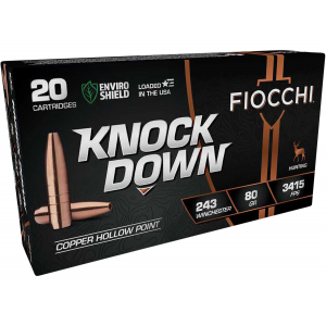 cchi 243CHA Knock Down Enviro Shield 243 Win 80 Gr Hollow Point 20 Per Box/ 10 Cs Ammo