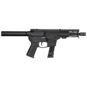 CMMG PE92A17A4AB Banshee MK17 9mm Luger 5 21+1 Black Cerakote Rec Black Nitride Barrel Synthetic CMMG 6 Position RipBrace Black Polymer Grip Right Hand (Sig P320 Mag Compatible) - Cmmg