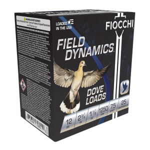 FIOCCHI 12gtx187 Field Dynamics Dove & Quail 12gauge 2.75 In 1 1/8oz 7.5shot 25 Per Box/10 Case, Shotgun Shells