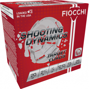 FIOCCHI 20sd75 Shooting Dynamics Target 20 Gauge 2.75 In 7/8 Oz 7.5 Shot 25 Per Box/ 10 Cs