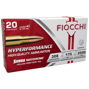 FIOCCHI 308mkd Hyperformance Compete 308 Win 175 Gr Sierra Matchking Bthp 20 Per Box/ 10 Cs