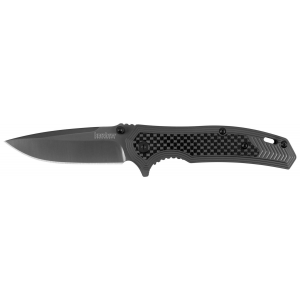 Kershaw 8310 Fringe 3 in Folding Drop Point Plain Gray TiN 8Cr13MoV SS Blade Black/Gray Carbon Fiber/SS Handle Includes Pocket Clip