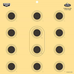 Birchwood Casey 35024 Dirty Bird 10 Meter Air Rifle Target Bullseye Hanging Tagboard Target 12 in 12 Per Pack