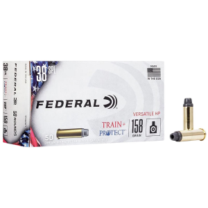 Federal TP38VHP1 Train + Protect 38 Special 158 gr Versatile Hollow Point 50 Per Box/ 10 Cs