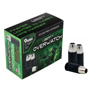 erty Ammunition LAOW9MM721700 OverWatch 9mm Luger 72 Gr Open Cavity Design 20 Per Box/ 50 Cs Ammo