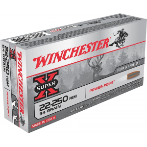 WINCHESTER Ammo X222502 Super X 22-250 Rem 64 Gr Power Point 20 Per Box/ 10 Case